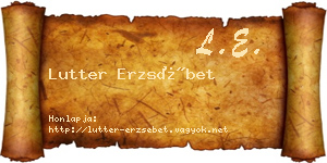Lutter Erzsébet névjegykártya