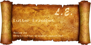 Lutter Erzsébet névjegykártya